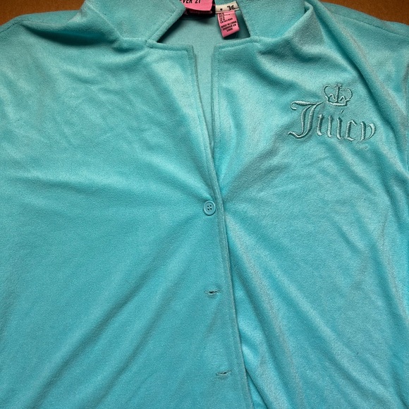 Juicy Couture Tops - Juicy Couture Aqua Button-Up Shirt